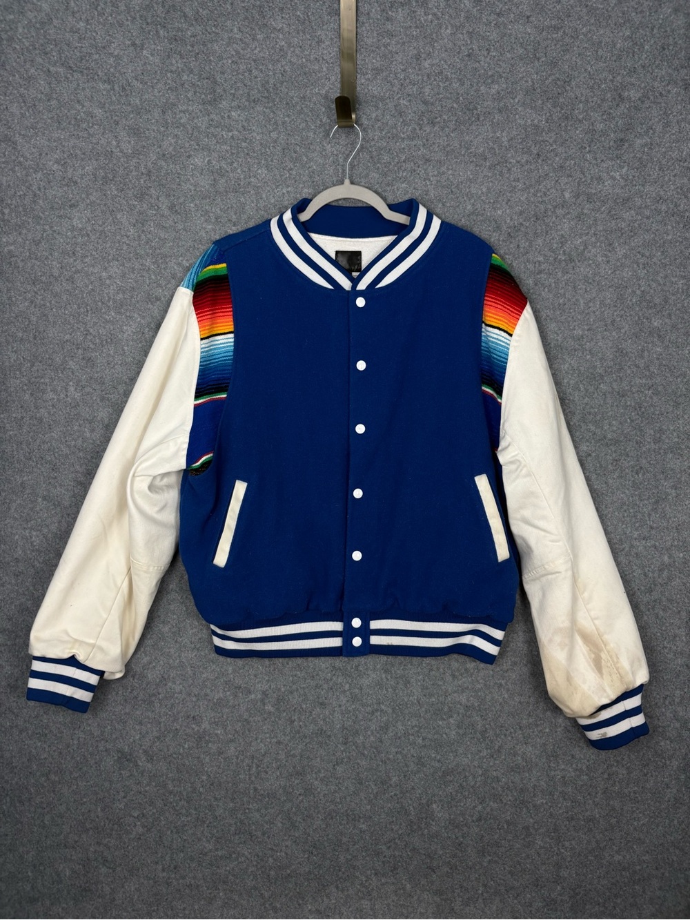 Guns Germs $teal GG$ Serape Wool Varsity Jacket XXL